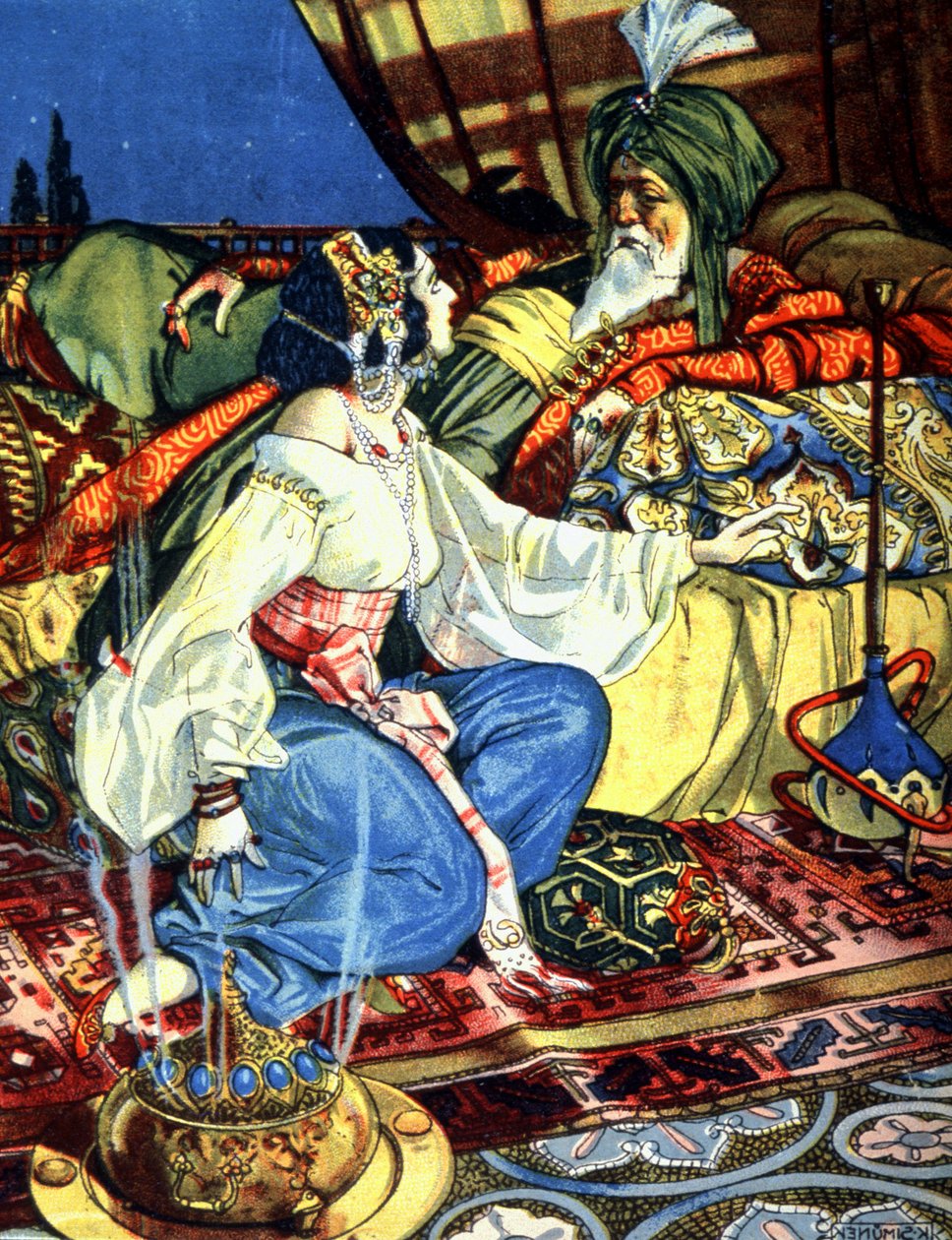 Šeherezáda a chalífa, asi 1920 (ilustrace) od Unbekannter Künstler