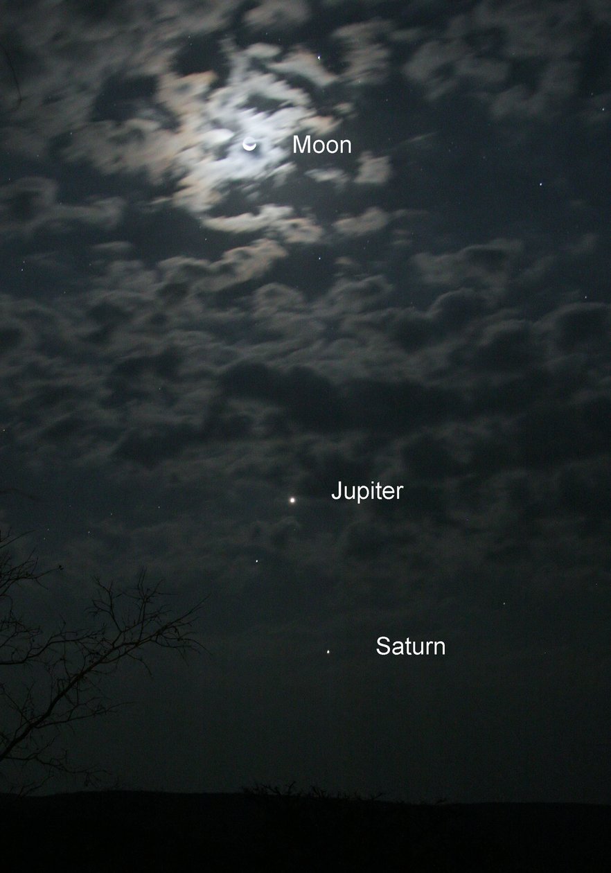 Měsíc, Jupiter a Saturn, 2005 od Unbekannt