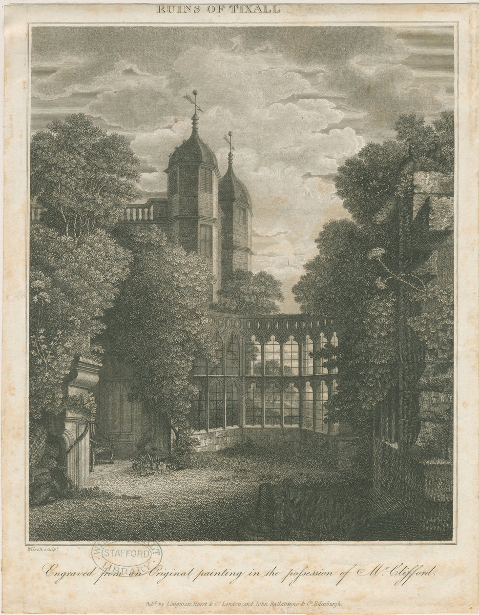 Tixall Hall: rytina a [? počátek 19. století] od Unbekannt