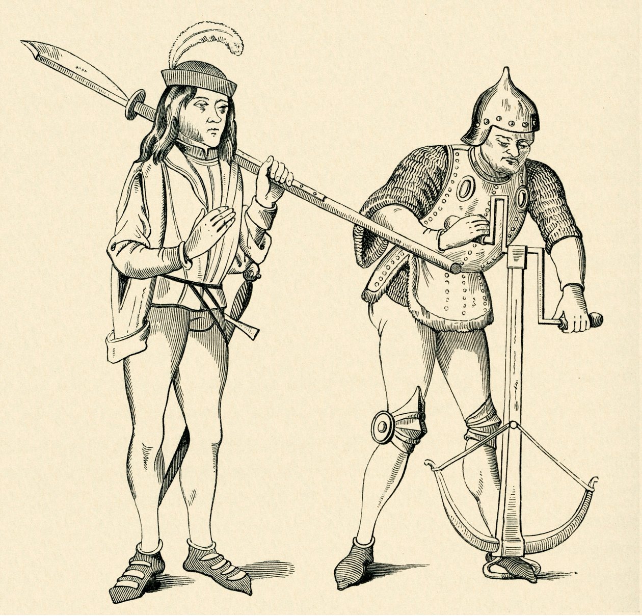 Varlet/Squire a Archer od Unbekannter Künstler