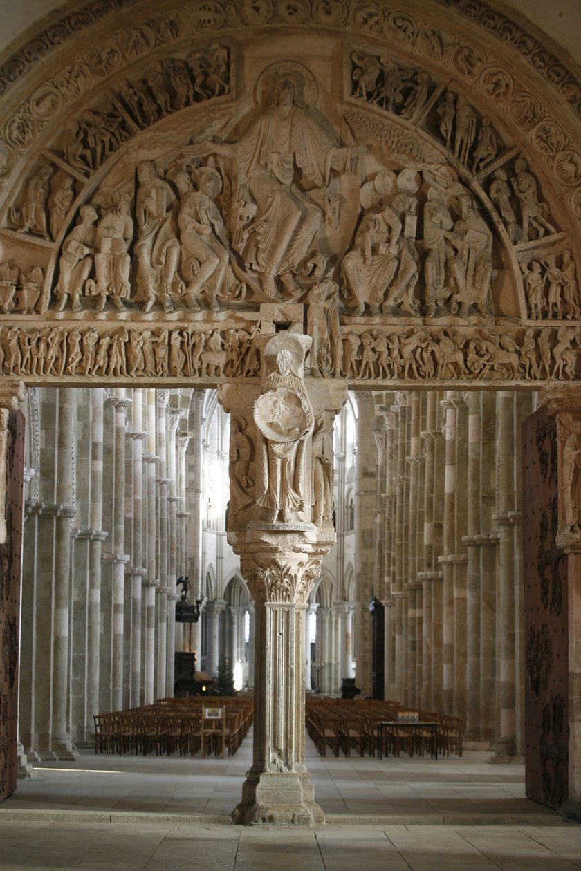 Nartexová brána baziliky Vezelay, Vezelay, Francie od Unbekannt