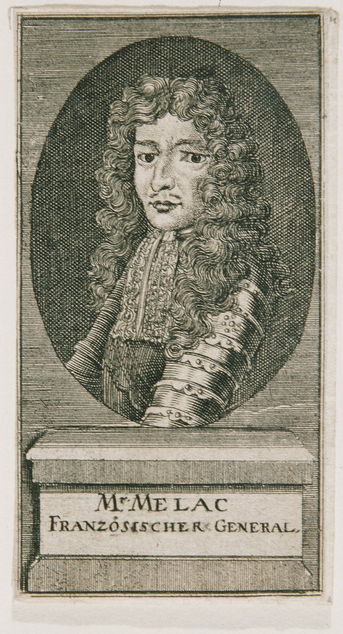 Generál Ezekiel du Mas Comte de Mélac od Unbekannter Stecher