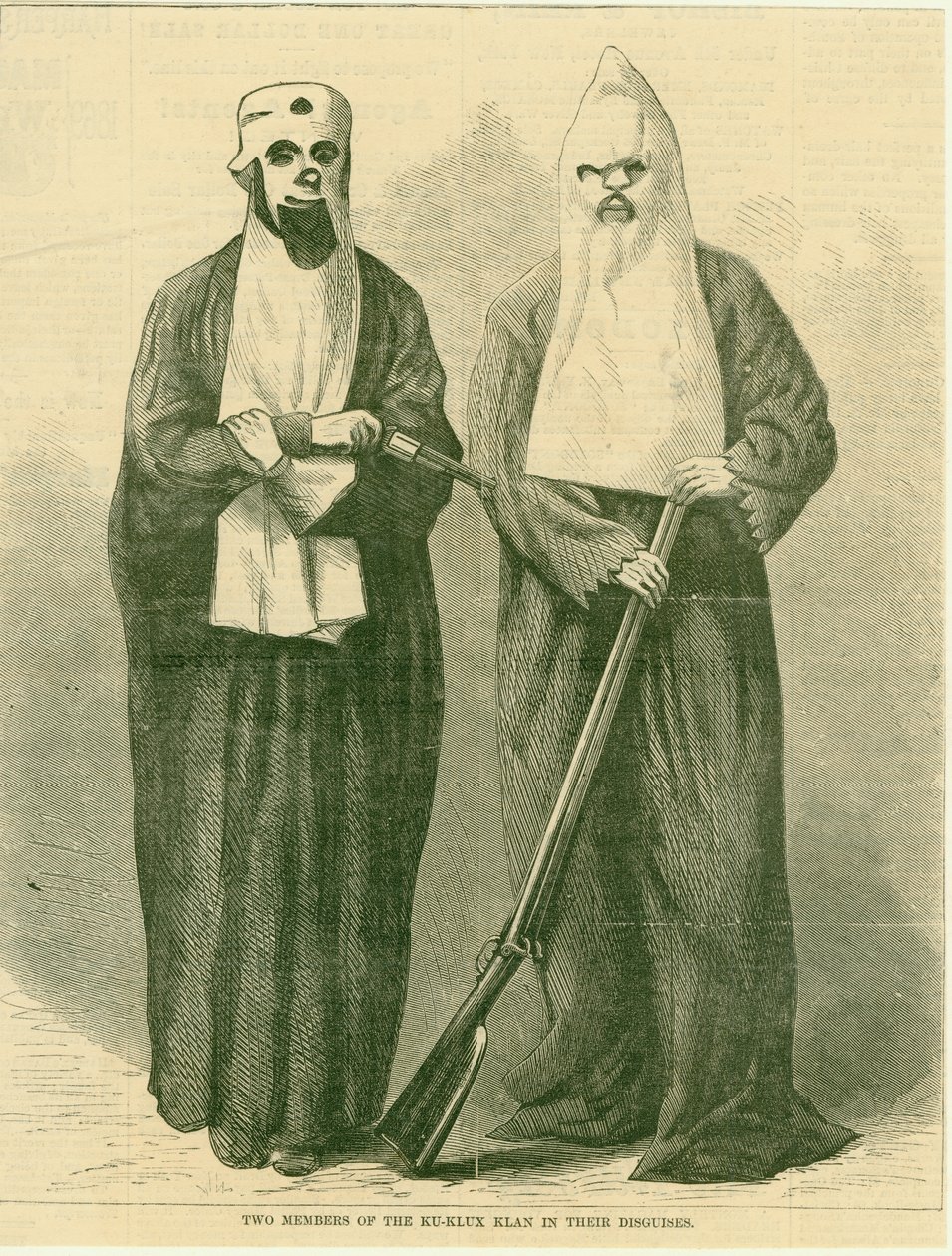Dva členové Ku-Klux Klanu v převlecích. od Unknown