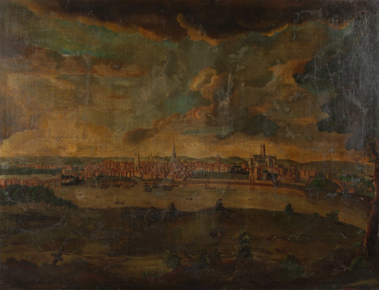 Pohled na Worcester, kolem roku 1740 od Unbekannt Unbekannt