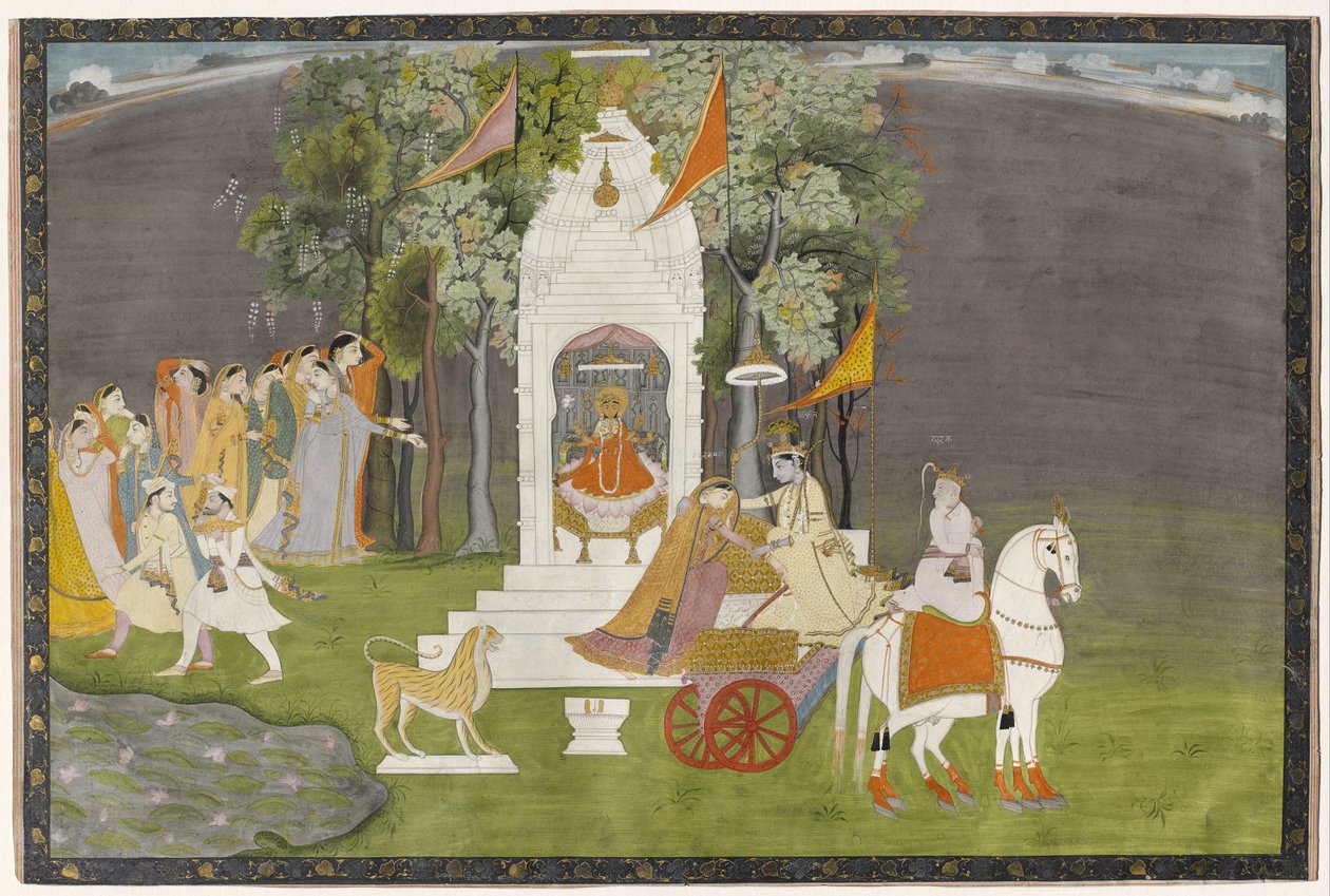 Krishna únos Rukmani z chrámu od Indian School