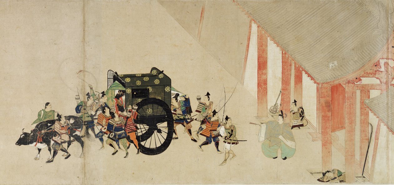Císař Nijo prchající z císařského paláce do sídla Rokuhara od Unknown