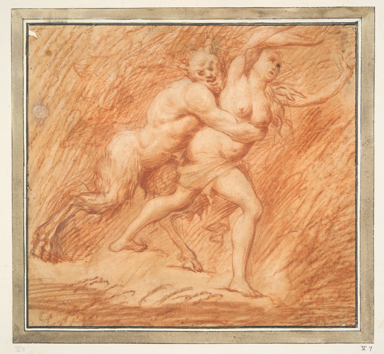 Nymfa a satyr od Unknown