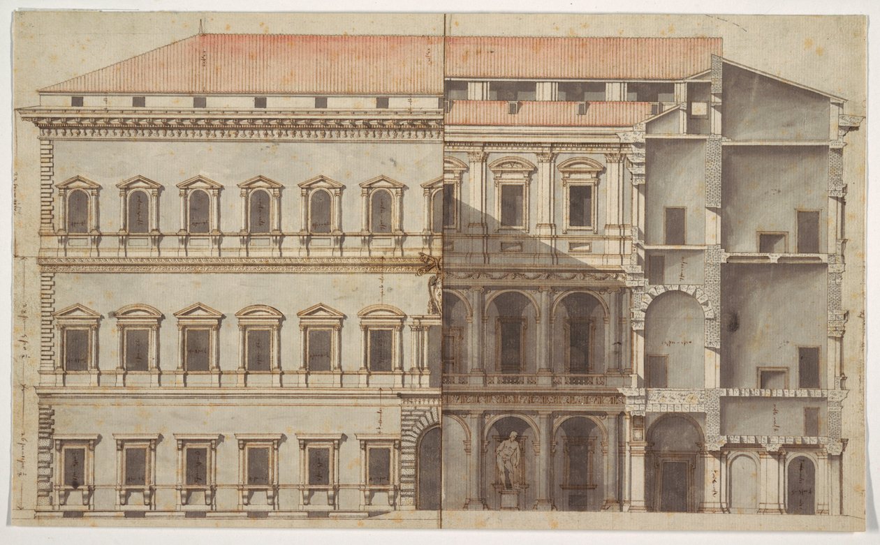 Vykreslování Palazzo Farnese, Řím od Unknown