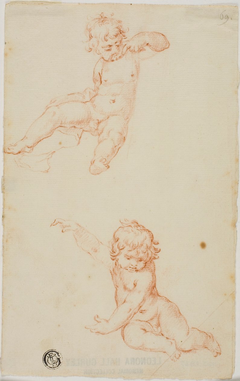 Dvousedící Putti od Unknown