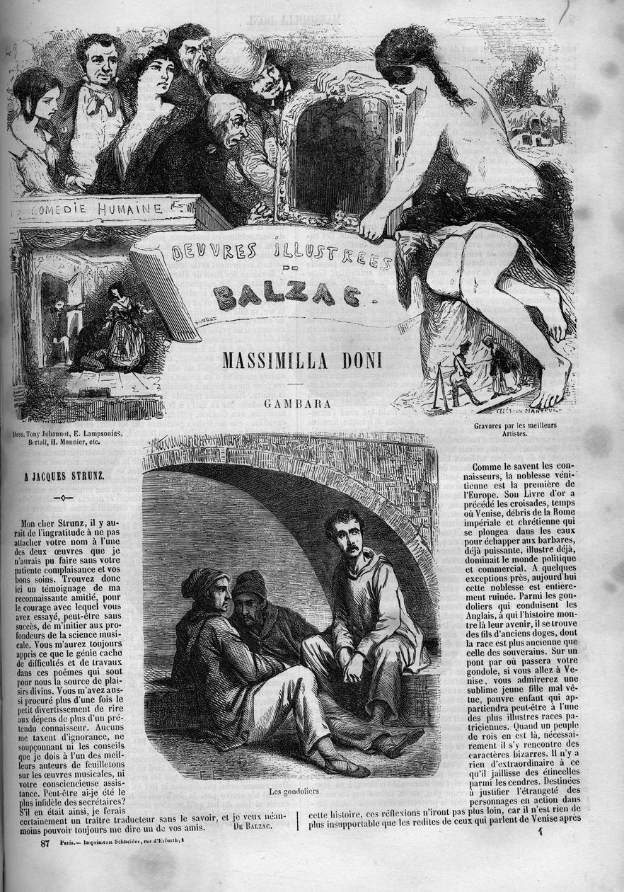 Obálka k románu „“ Massimilla Doni „“ od Unknown artist