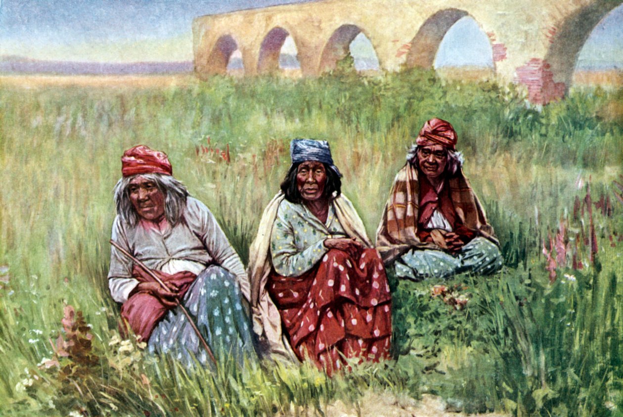 Starší indiánské ženy, Kalifornie od Unknown artist