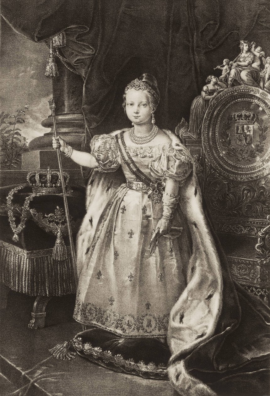 Isabella II (1830-1904). Královna Španělska (rytina) od Unknown artist