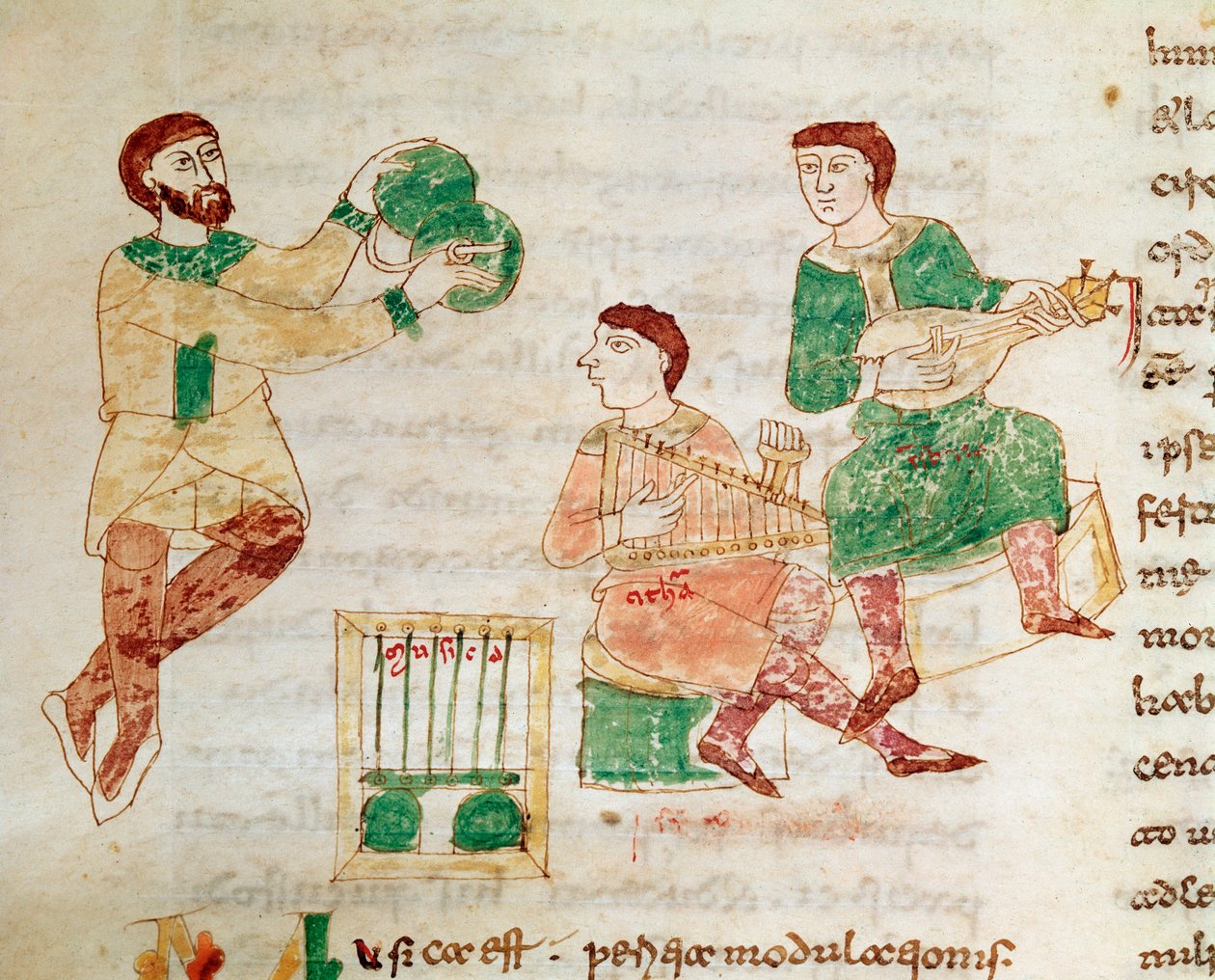 Kejklíři a dvorní hudebníci (miniaturní, 9. století) od Unknown artist