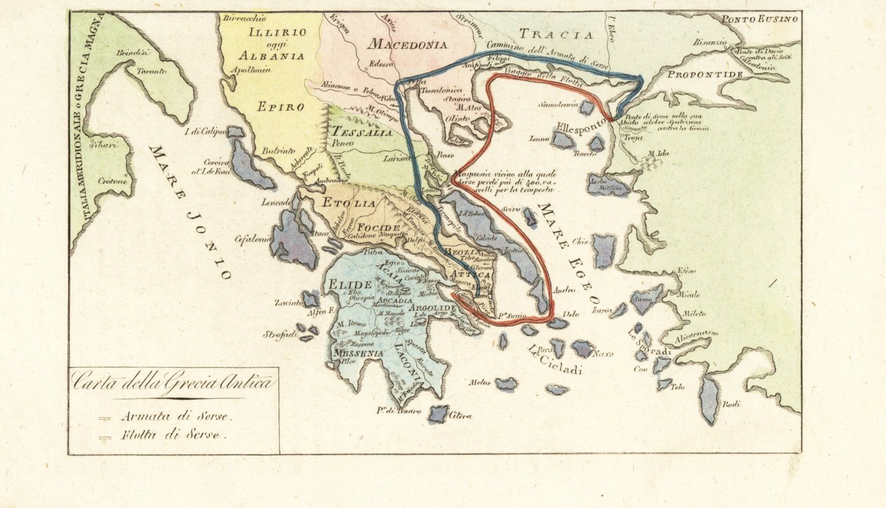Mapa starověkého Řecka od Unknown artist