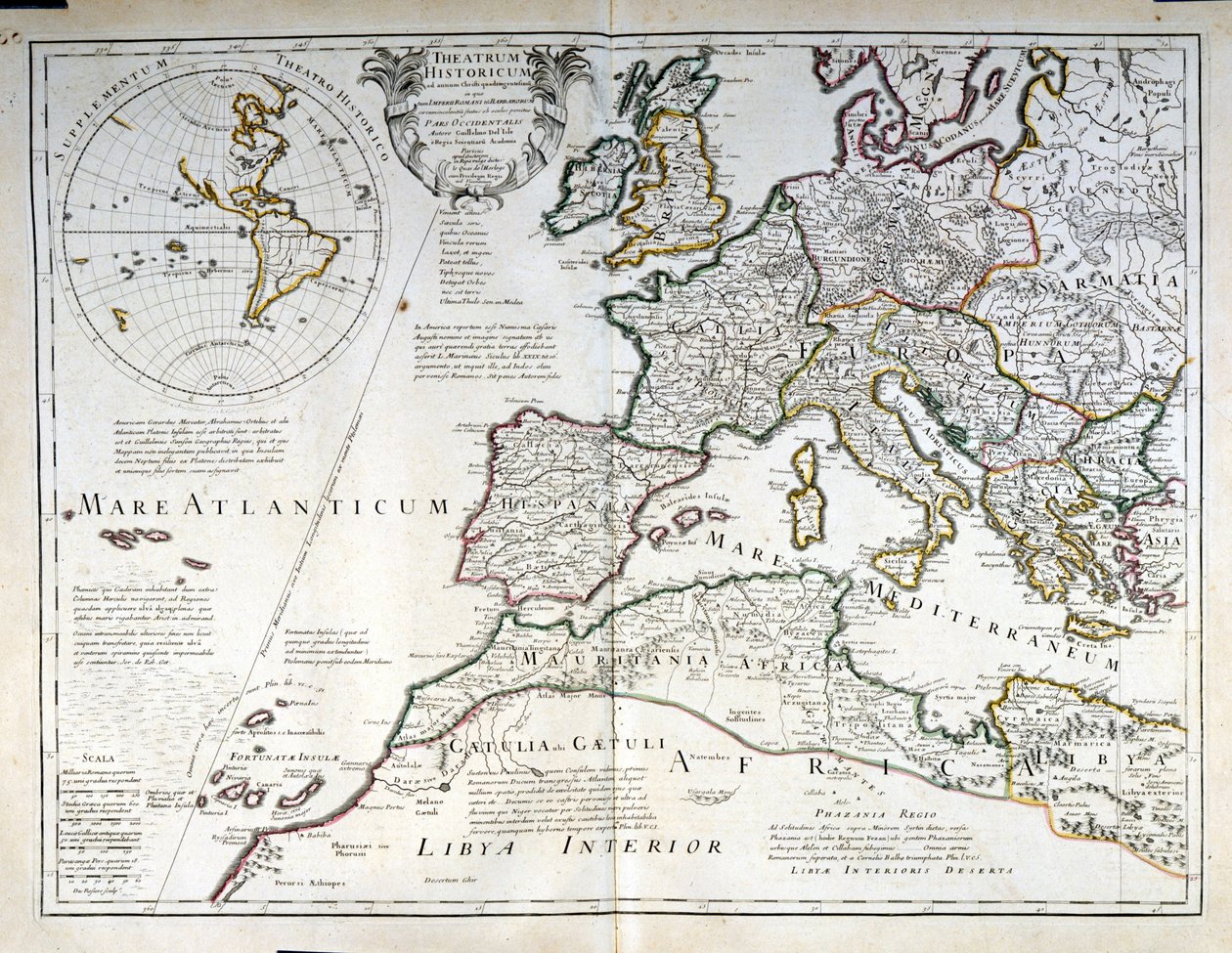 Mapa Evropy. Počátek 17. století. od Unknown artist