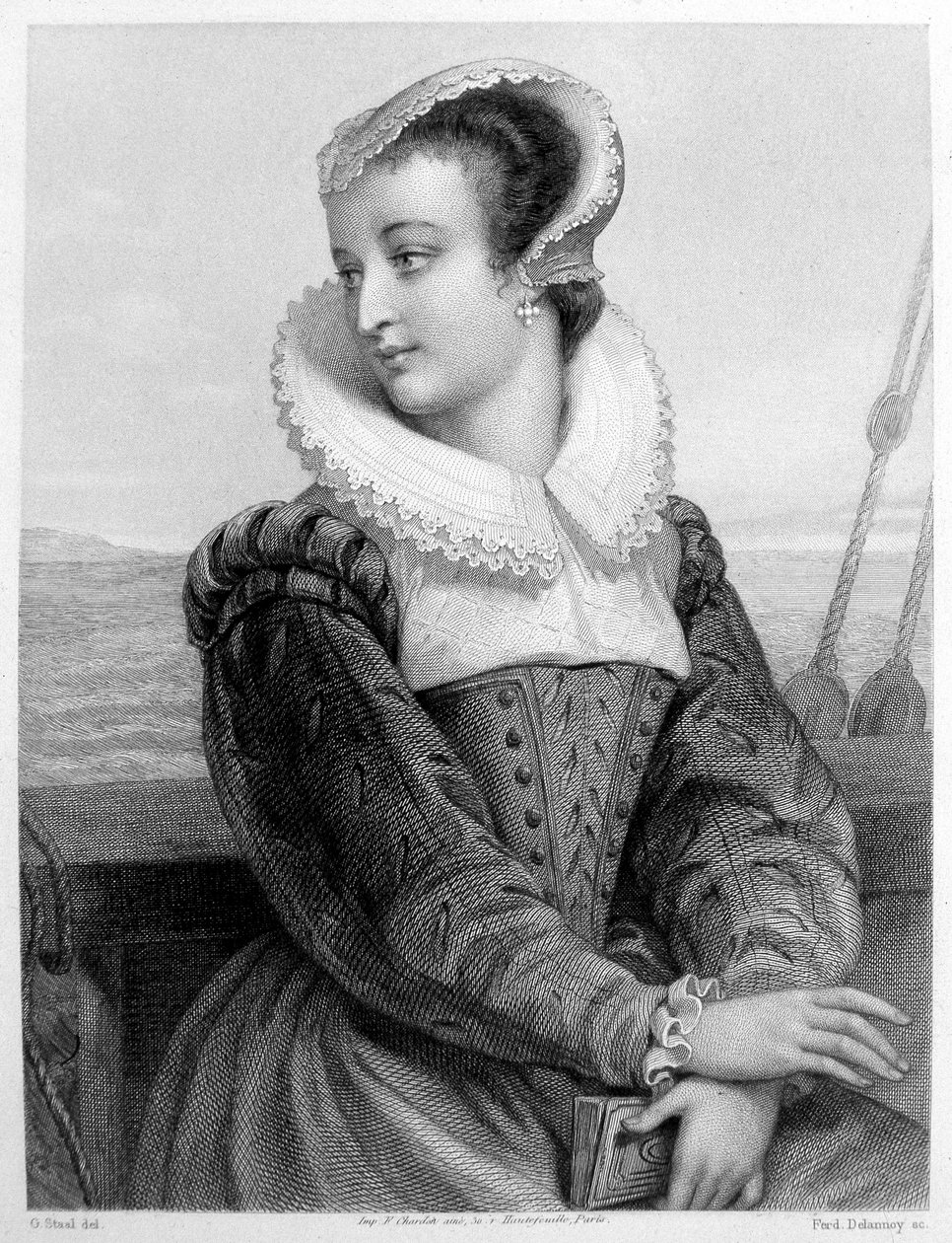 Marie Stuartovna - rytina od Unknown artist