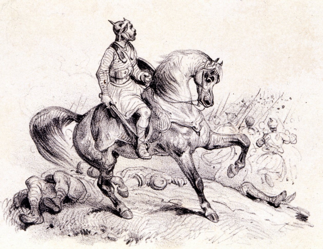 Merovée porazí Huny. od Unknown artist