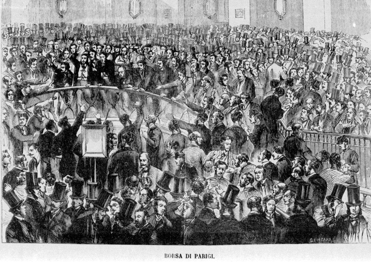 Pařížská burza (koš) v roce 1870. od Unknown artist