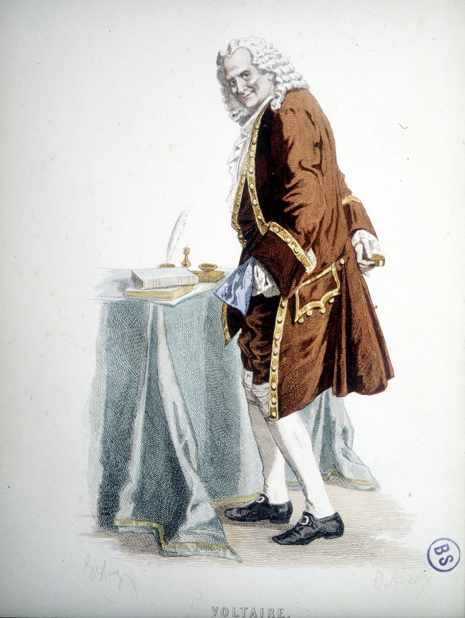 Portrét Voltaira - rytina od Unknown artist