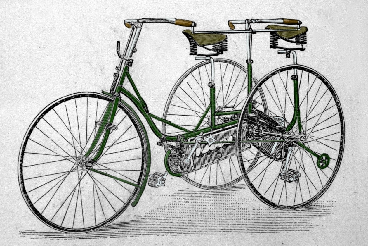 Tandemový model tříkolky. od Unknown artist