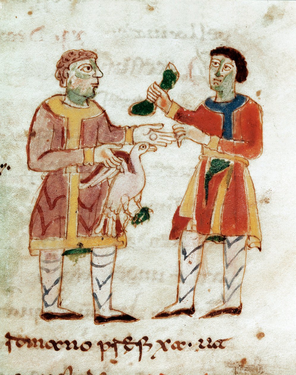 Prodejce kuřat (Miniatura, 9. století) od Unknown artist