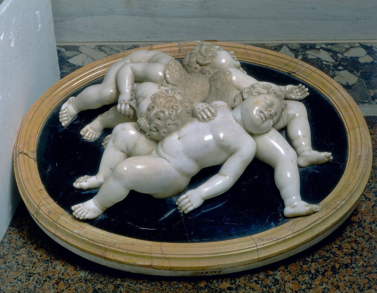 Tři spící putti od Unknown artist