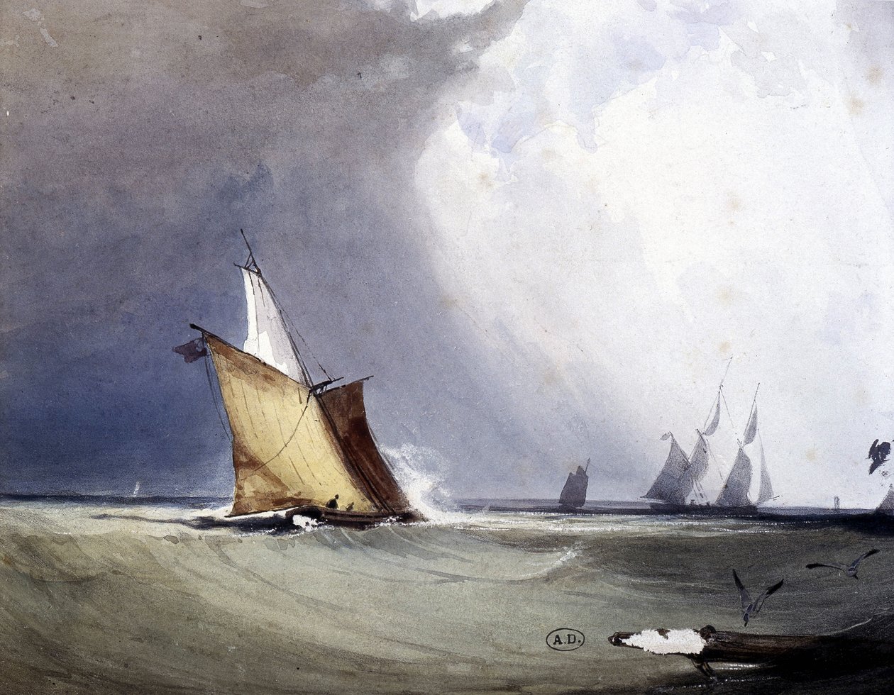 Jachty na moři, konec 19. století od Unknown artist