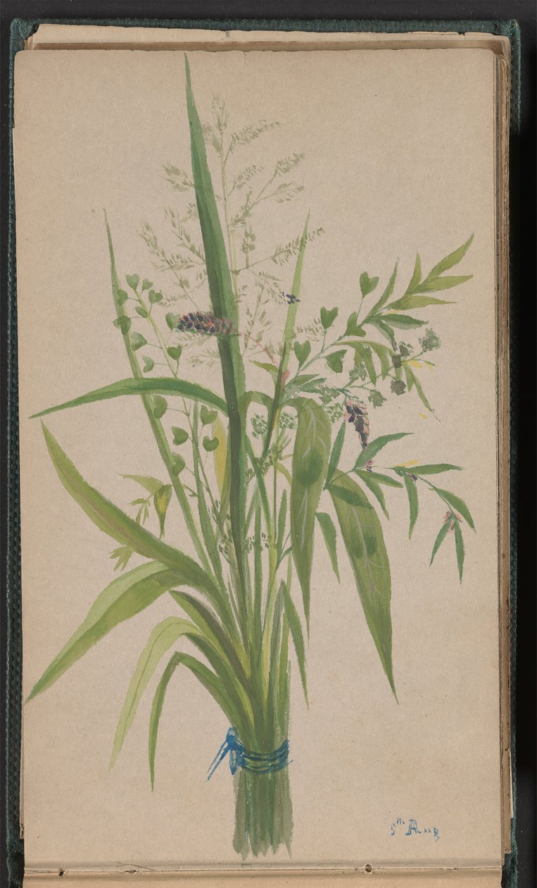 Kytice květin a trav od Unknown artist