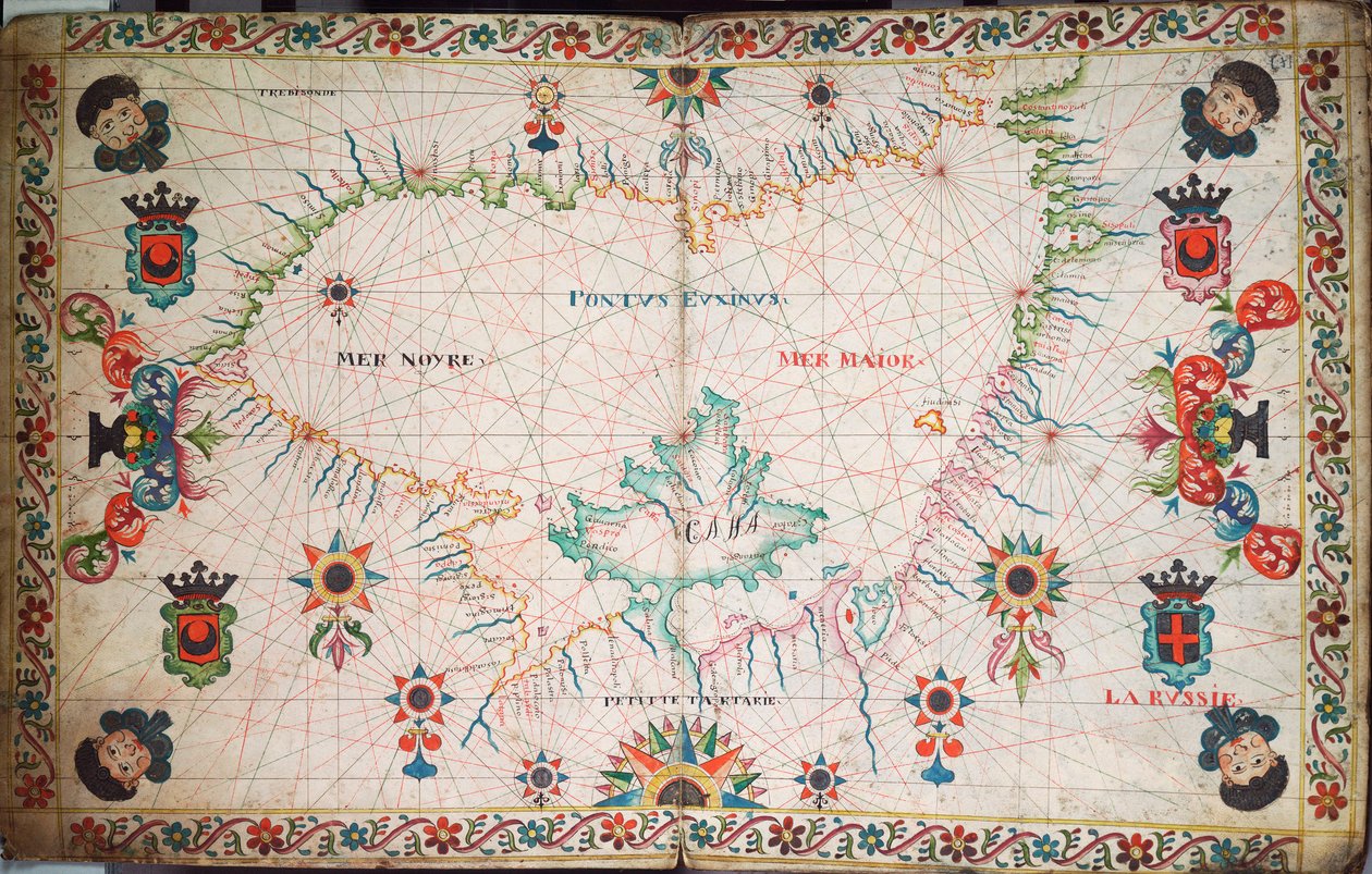 Mapa Černého moře, asi 1600 (rukopis) od Unknown artist