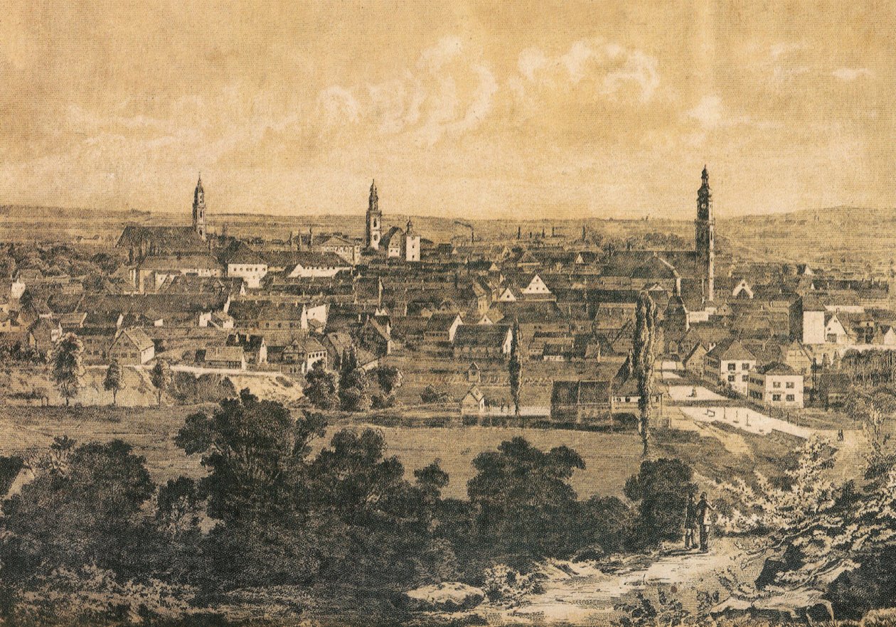 Město Erlangen, Bavorsko, Německo od Unknown artist