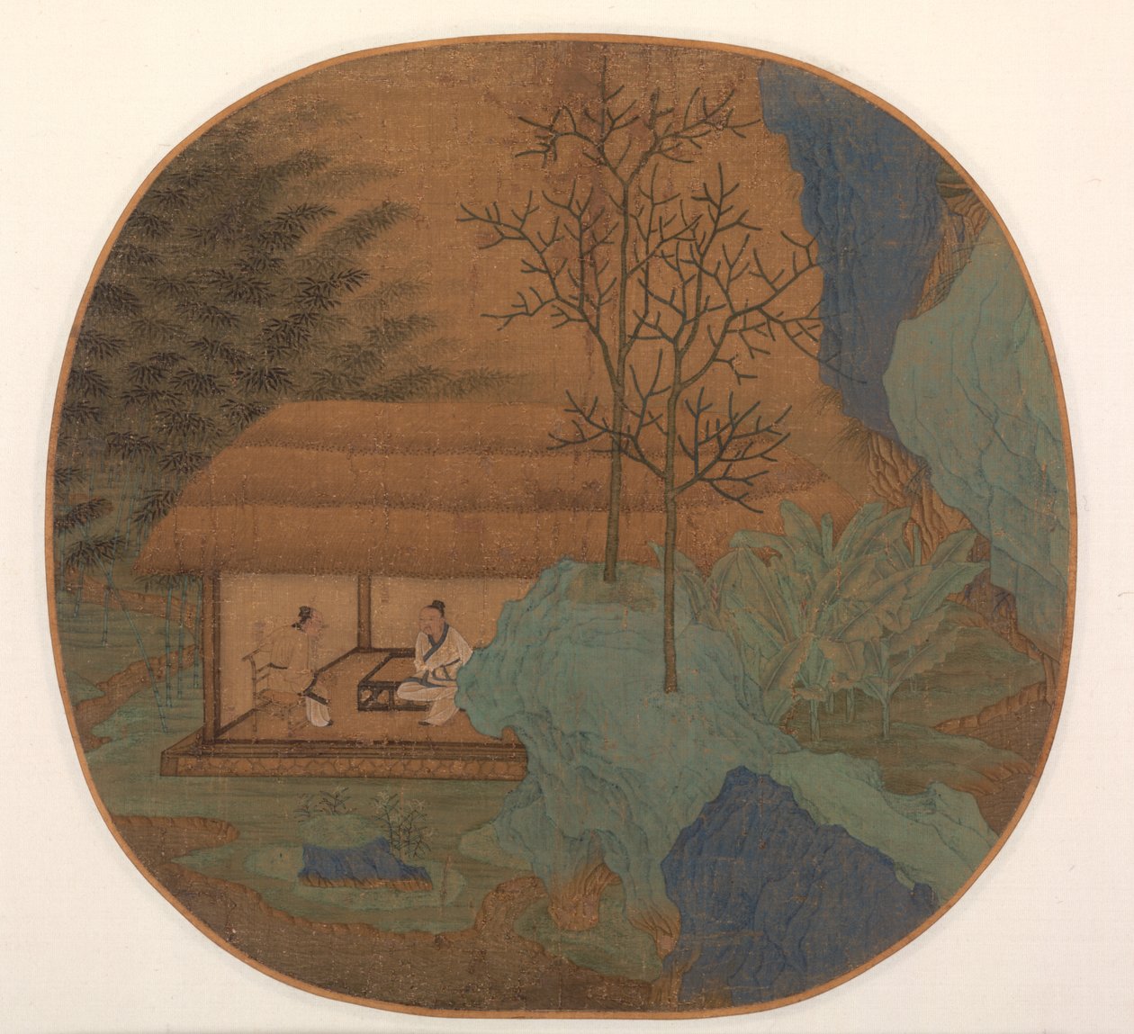 Rozhovor v doškové chýši od Unknown artist