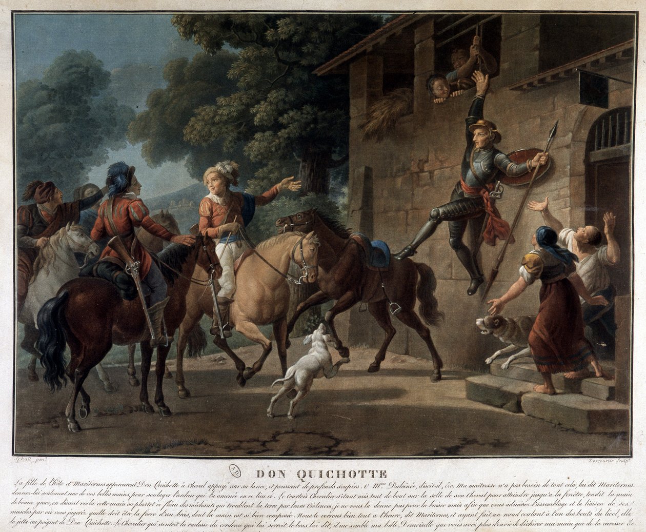 Don Quijote jedoucí na svém kopí. od Unknown artist