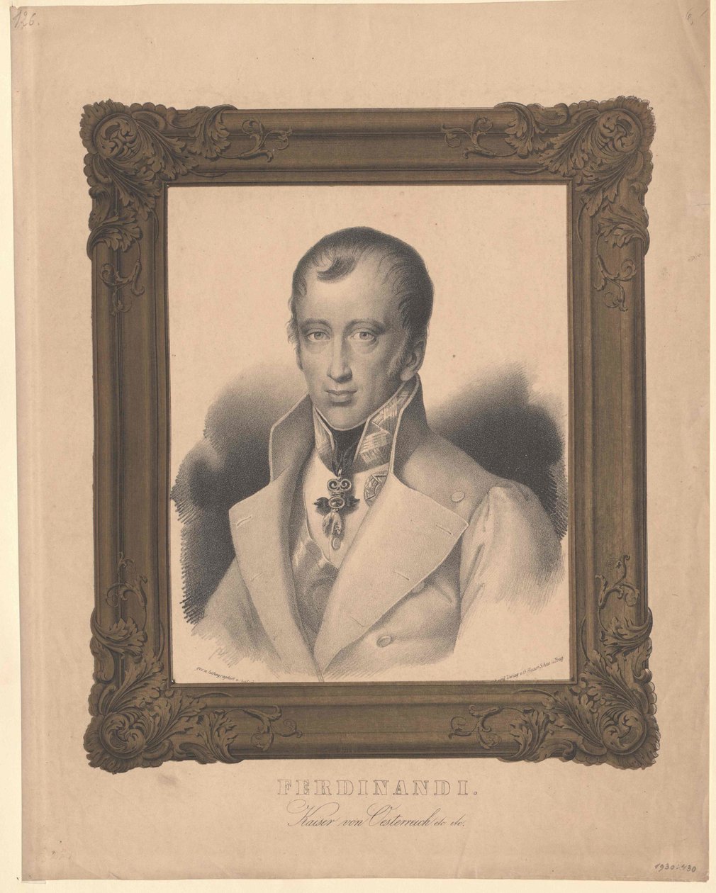 Rakouský císař Ferdinand I. (tisk) od Unknown artist