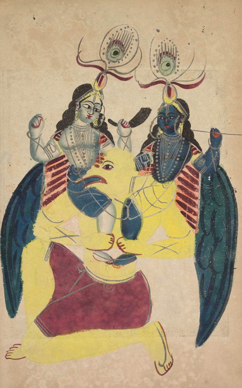 Garuda nesoucí Balaramu a Krišnu (verze) od Unknown artist