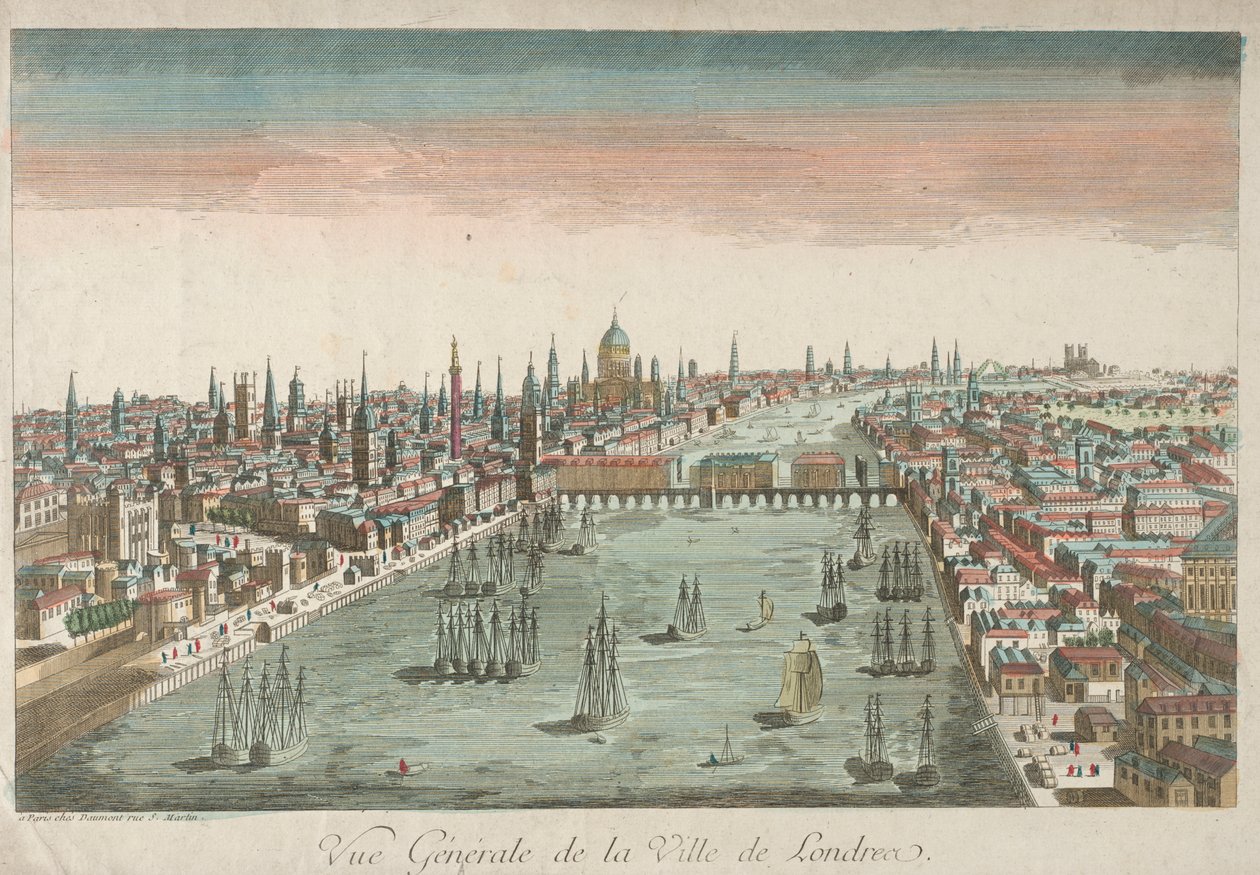Celkový pohled na Londýn od Unknown artist