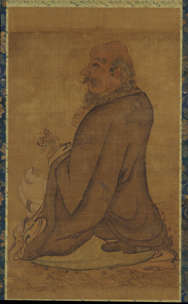 Luohan s bílou opicí od Unknown artist