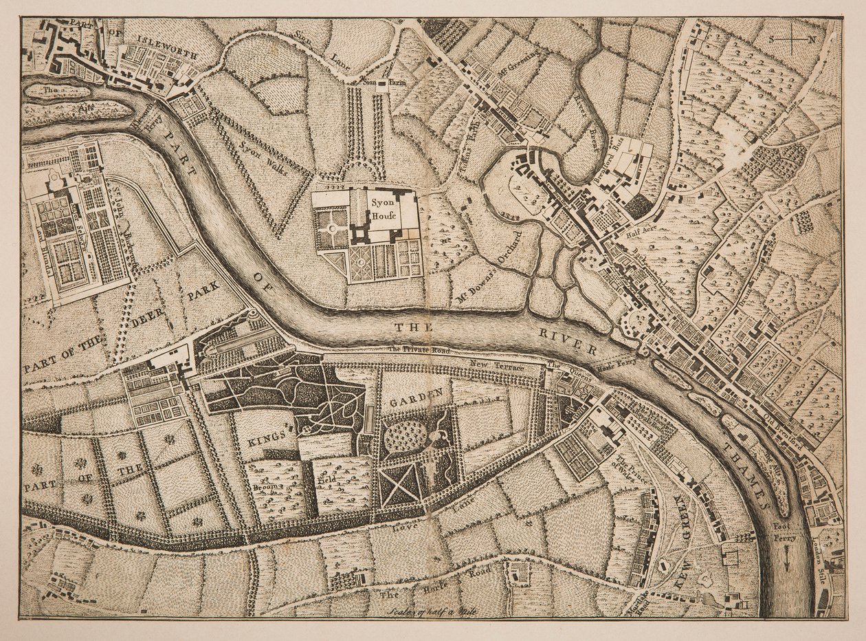 Plán Richmond, Syon a Kew od Unknown artist