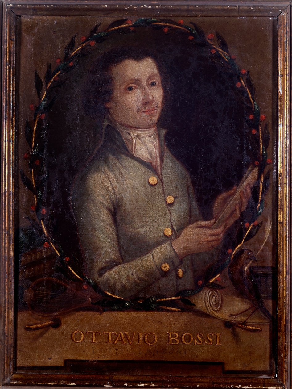 Portrét Ottavia Bossiho, italského skladatele (malba od Unknown artist