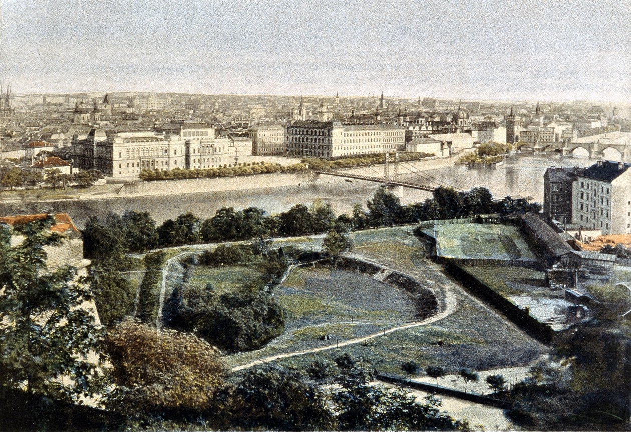Praha, celkový pohled, konec 19. století od Unknown artist