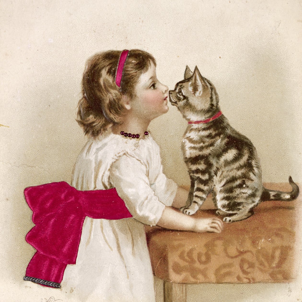 Pozdrav Kitty (viktoriánská pohlednice) od Unknown artist