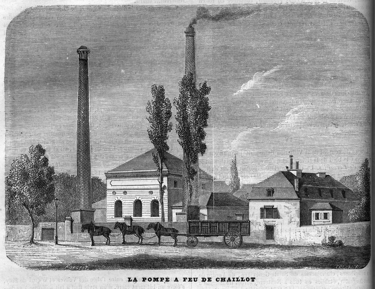 Požární čerpadlo Chaillot v roce 1858. od Unknown artist