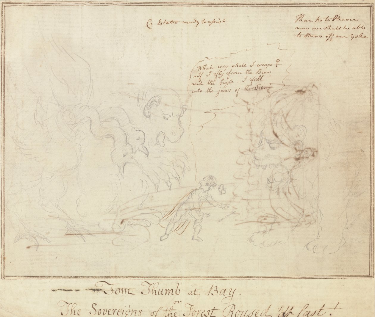 Tom Thumb at Bay od Unknown artist
