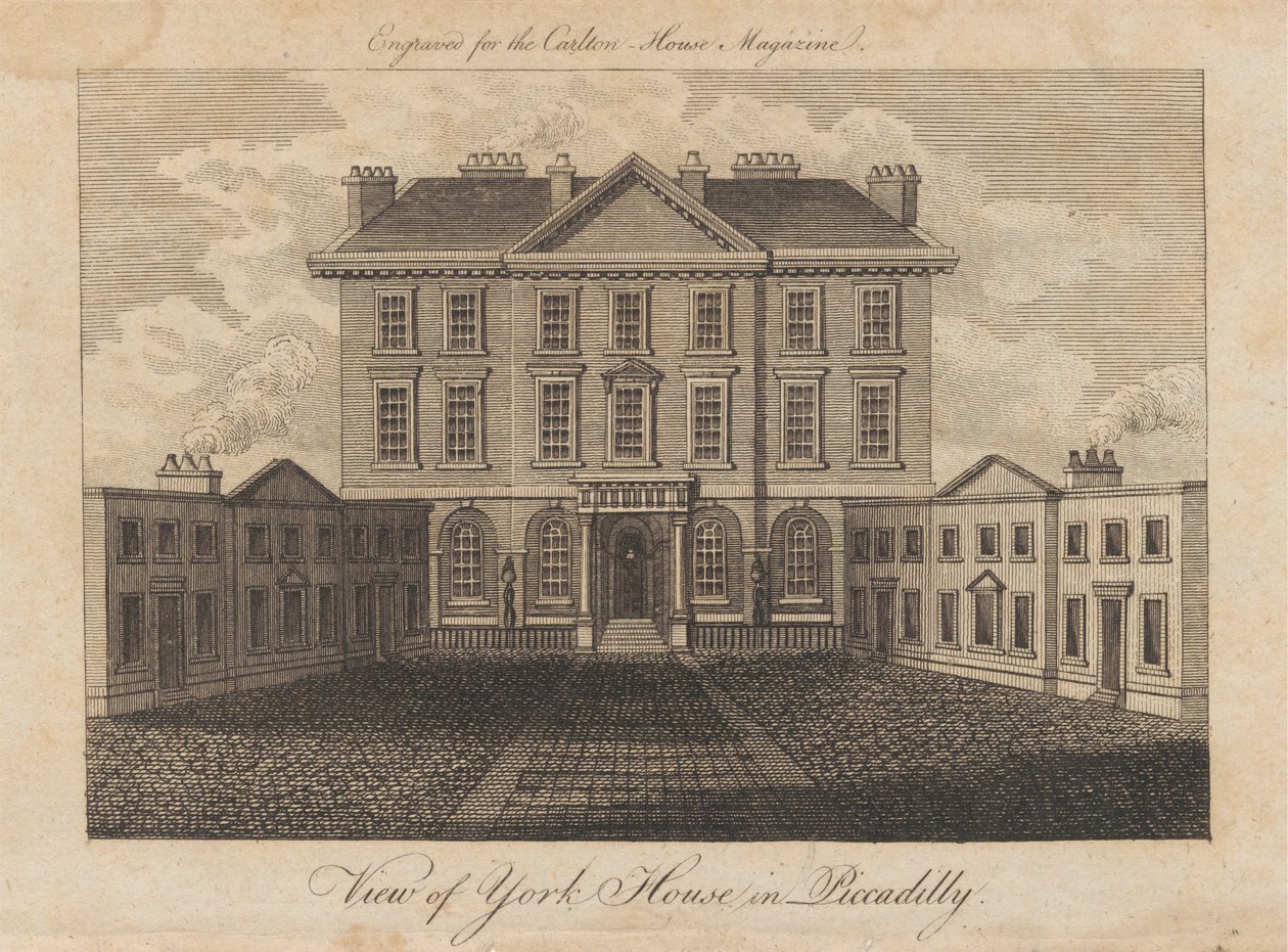 Pohled na York House na Piccadilly od Unknown artist