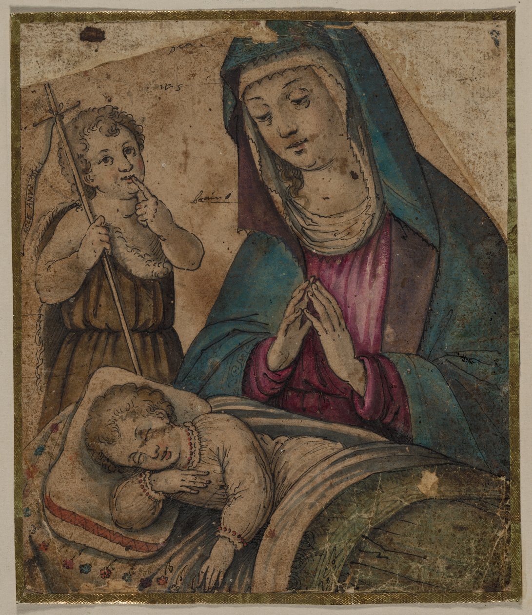 Panna a dítě se svatým Janem (recto) od Unknown artist
