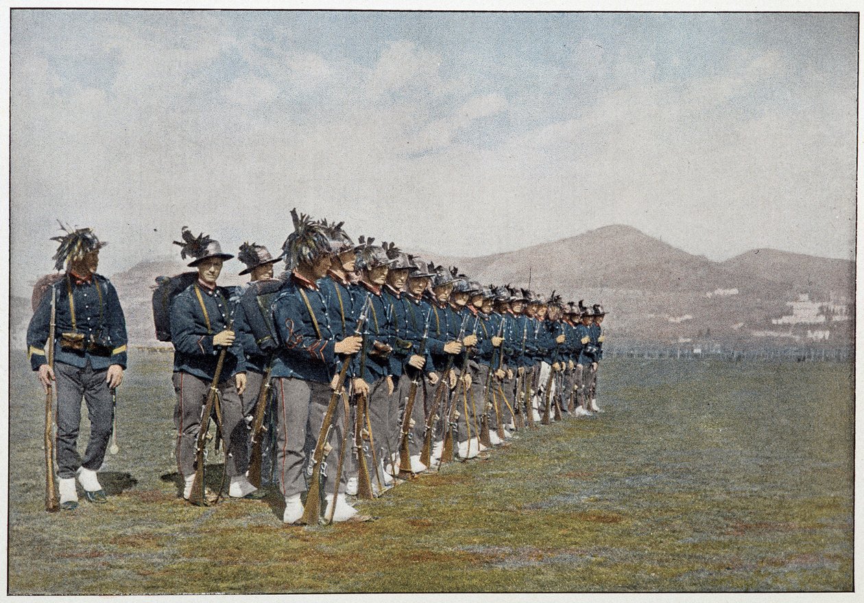 Bersagliers (Bersaglieri) četa italské armády. od Unknown photographer