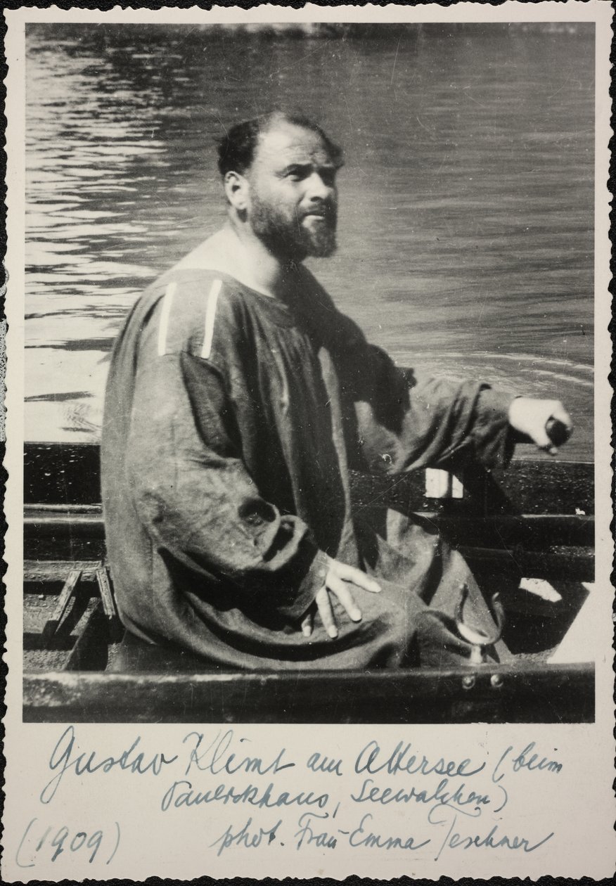 Gustav Klimt ve veslici od Unknown photographer