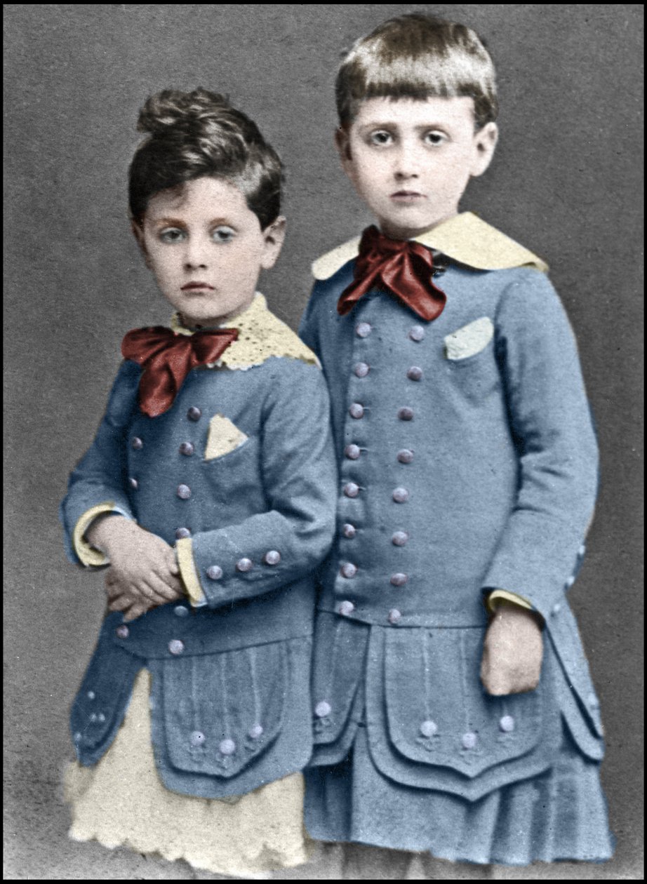 Robert a Marcel Proust děti v roce 1877. od Unknown photographer
