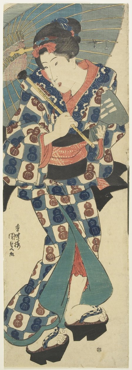 (Mladá dívka s deštníkem), c. 1830-1844 od Utagawa Kunisada