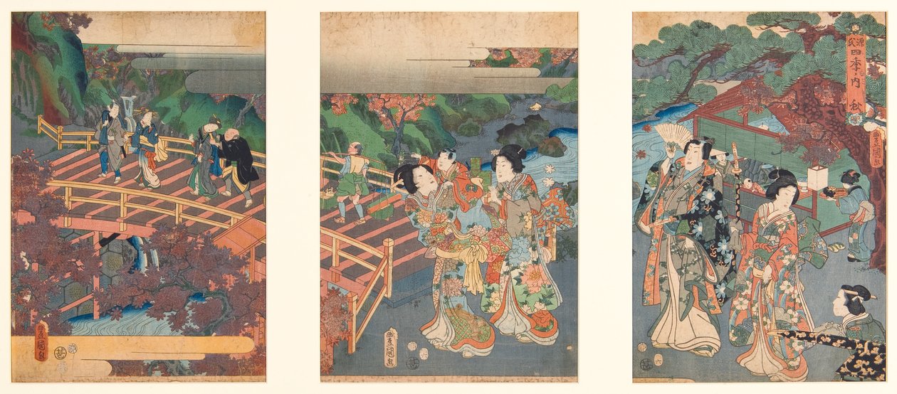 Podzim, počátek 50. let 19. století (dřevoryt) od Utagawa Kunisada
