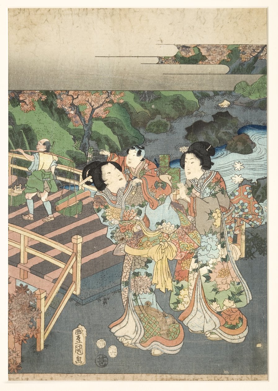 Podzim, počátek 50. let 19. století (dřevořez) od Utagawa Kunisada